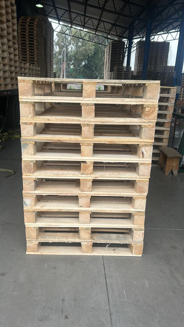 Pallet de madera terminado, vista de detalle